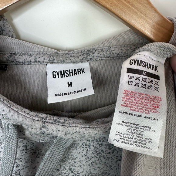 Gymshark Chalk Light Gray Crop Cutout Sweatshirt Hoodie Size M - Picture 12 of 13